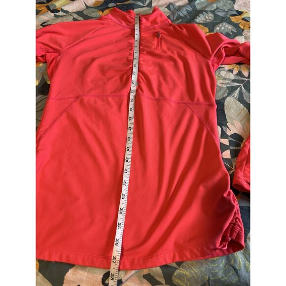 Athleta Women's 1/2 Zip Pullover Size Small Breathable Thumb Holes Pink Coral - Picture 7 of 10